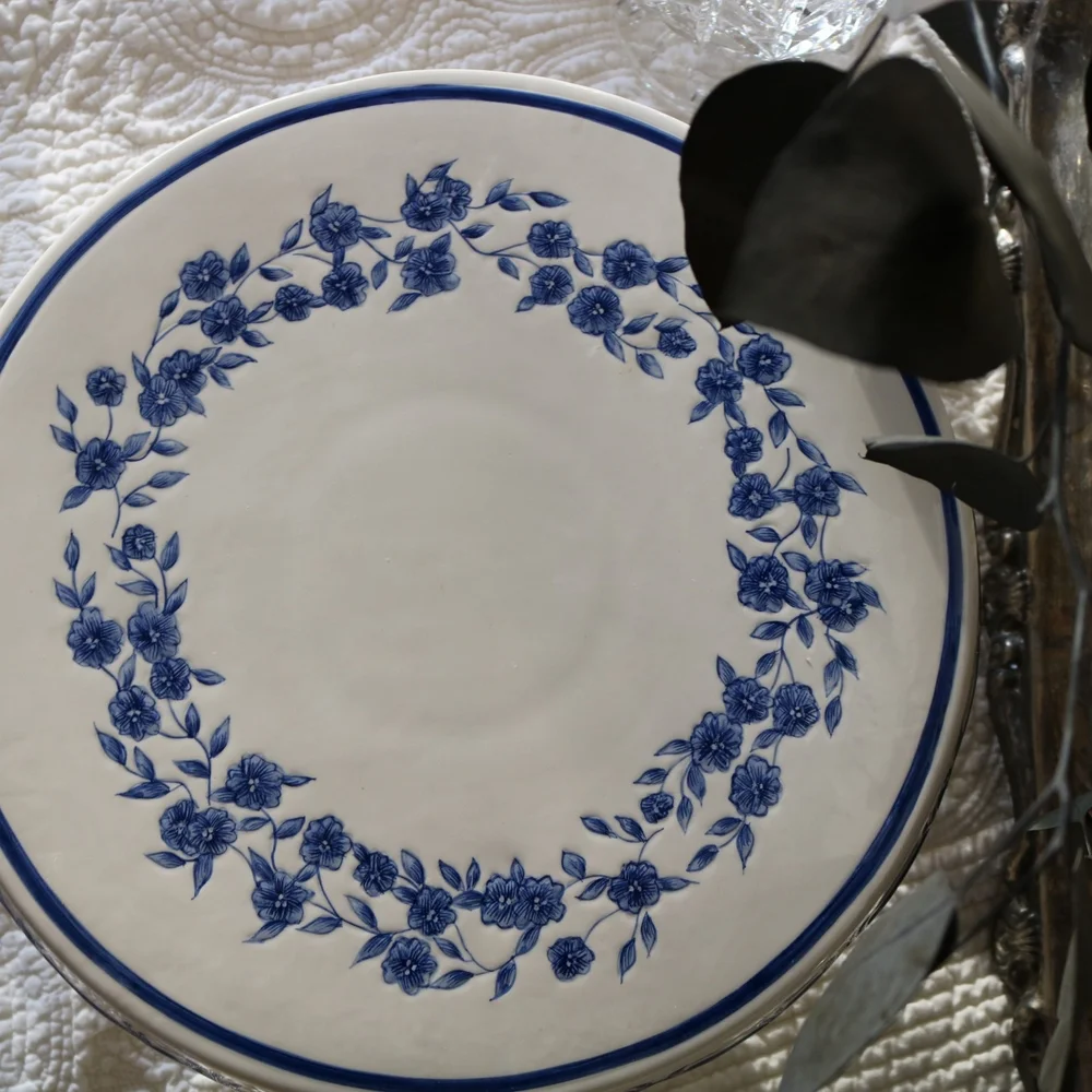 Blue and White Ceramic Cake Stand - Picture 3 of 5